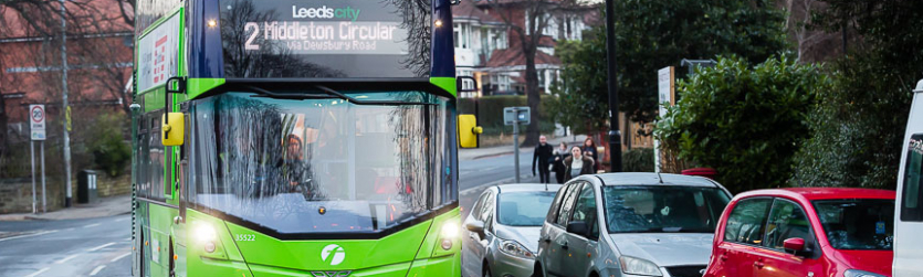 Leeds buses and cars